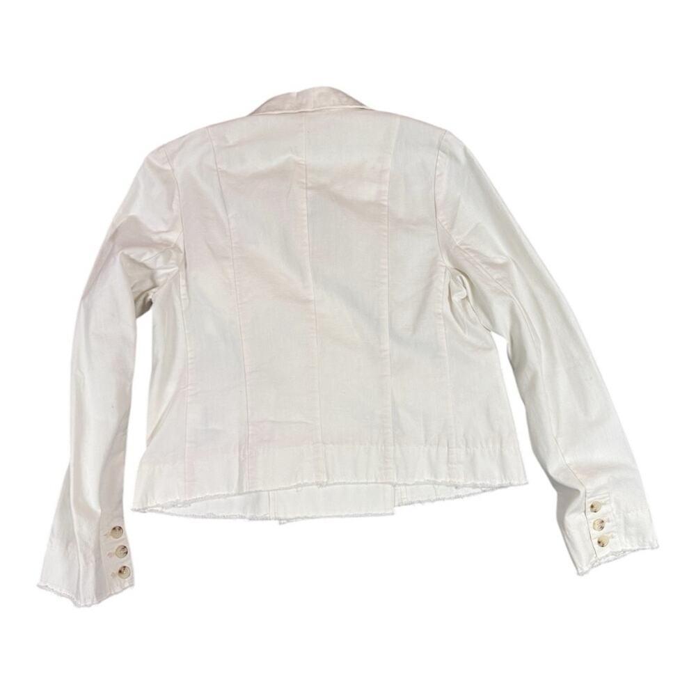 Anthropologie PILCRO Women’s FRAY HEM BLAZER Ivory Small - Picture 2 of 11
